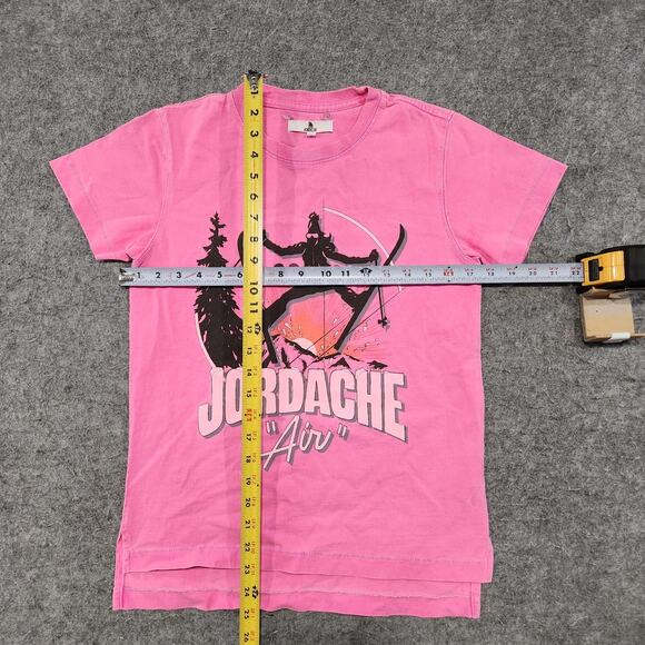 VTG 90s Jordache Women XS Pink Skiing Air USA Made Single Stitch Graphic T Shirt - Picture 6 of 10